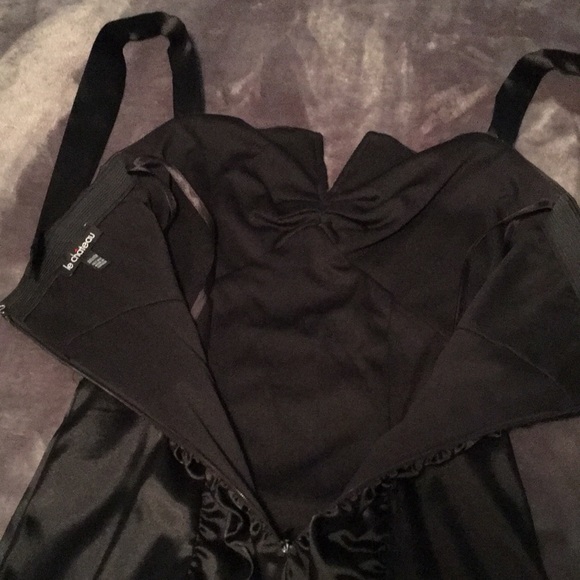 Satin black mini dress. - Picture 4 of 5